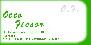 otto ficsor business card